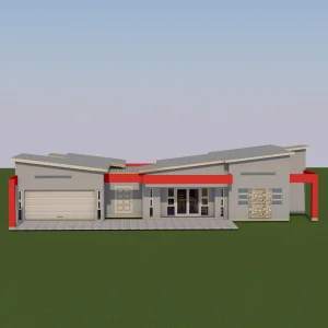 Modern 4-Bedroom Single-Storey House Plan Butterfly Roof Design